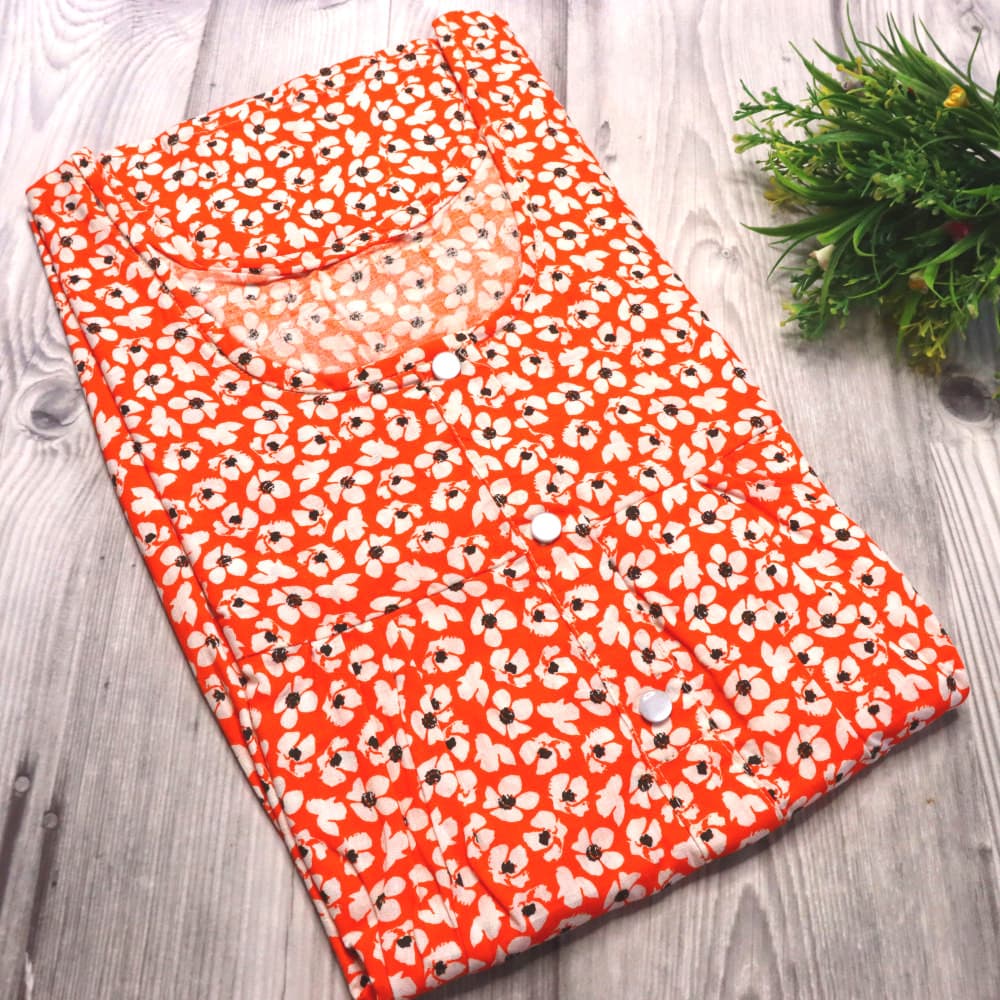 Orange 4XL - Plus Size Pure Cotton Nighty for Women