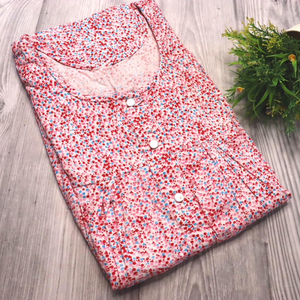 Pink 4XL - Plus Size Pure Cotton Nighty for Women