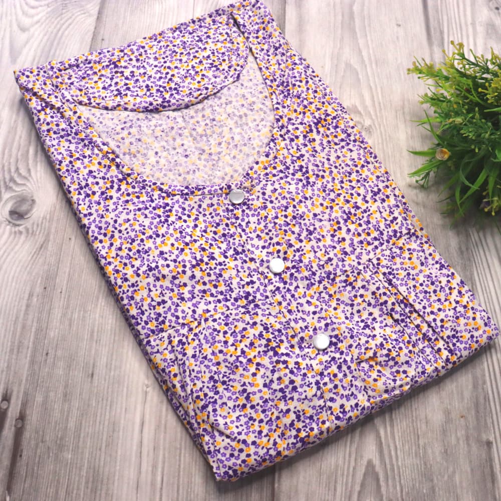 Purple 4XL - Plus Size Pure Cotton Nighty for Women