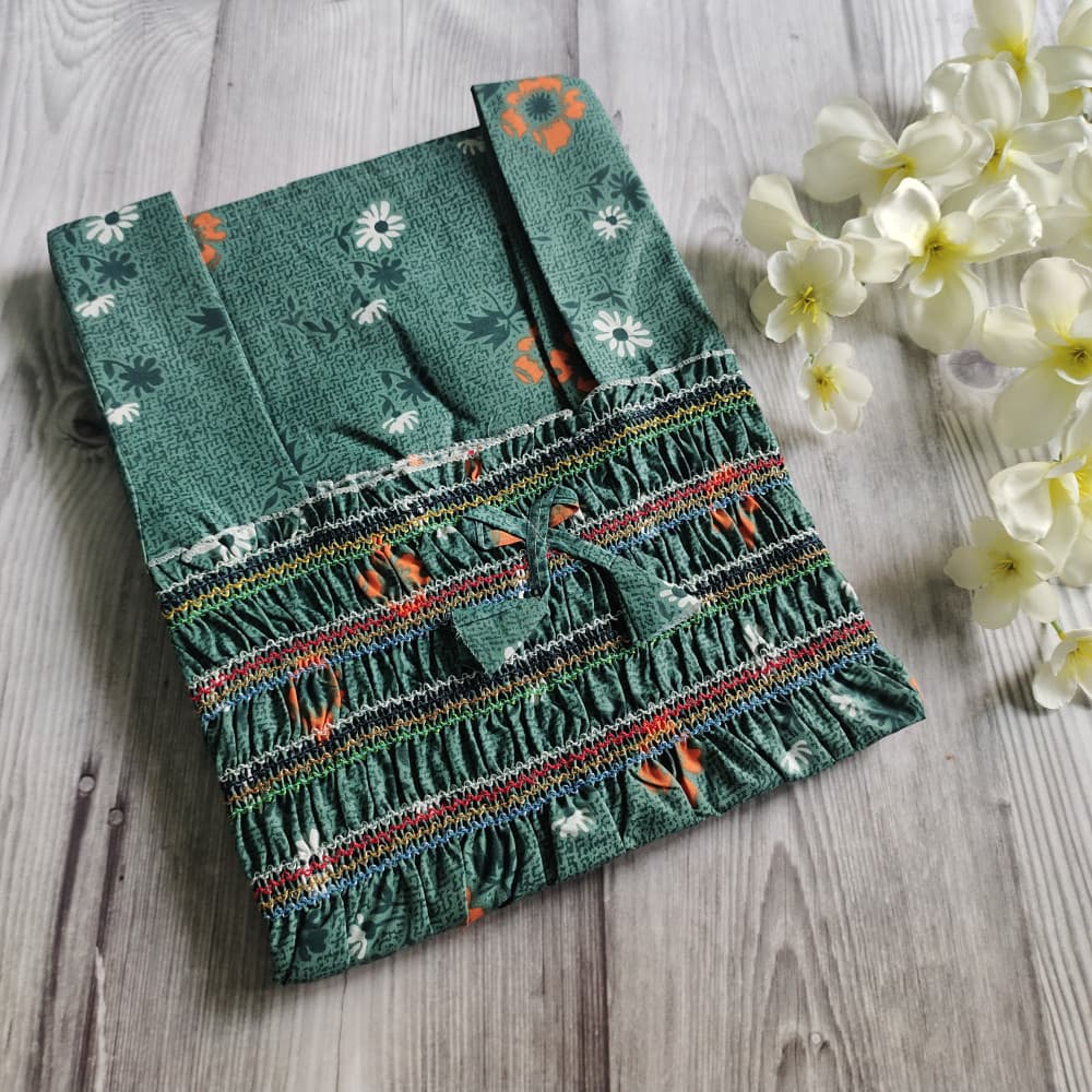 Green Smocking Work Night Dress