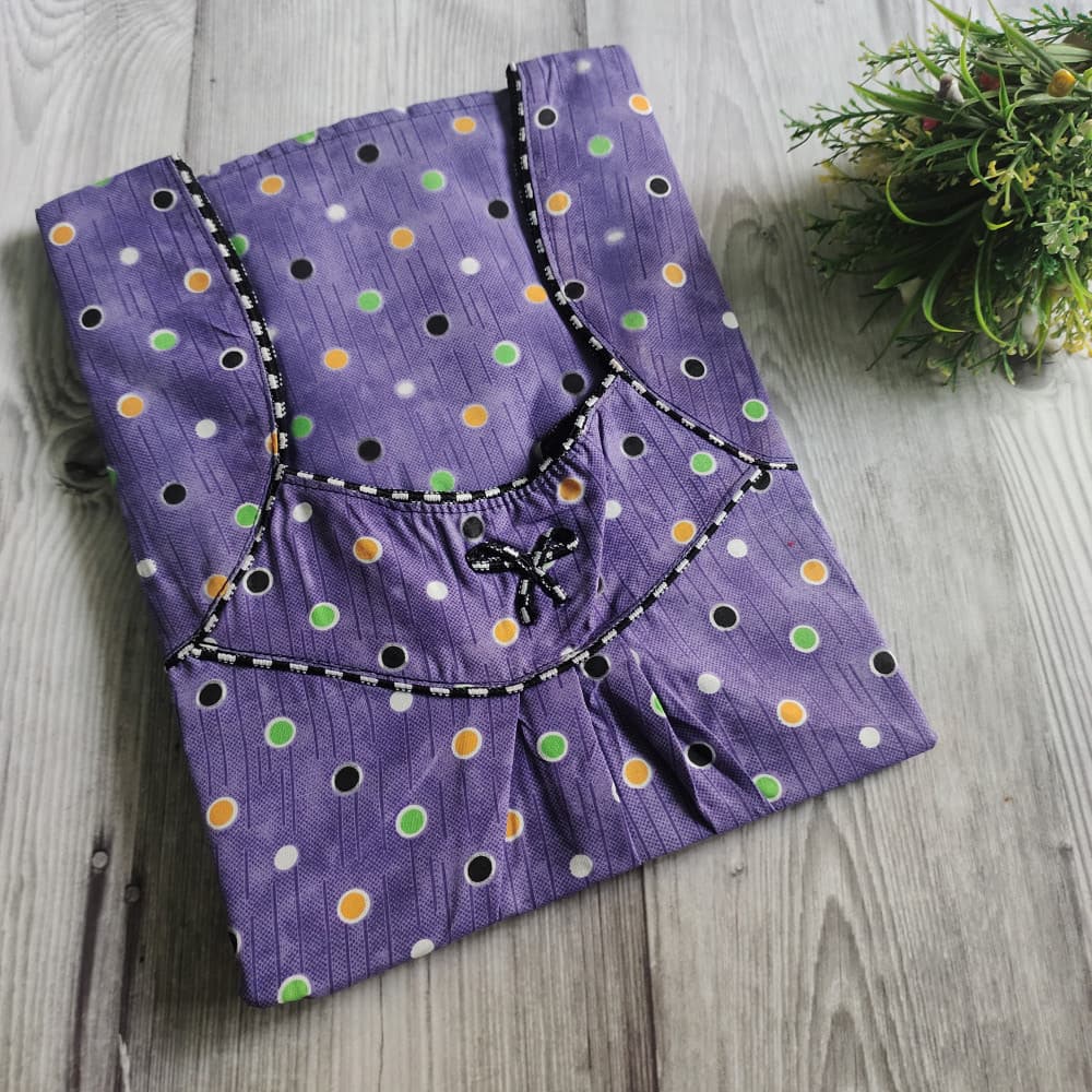 Purple Piping Neck XXL Cotton Printed nighty