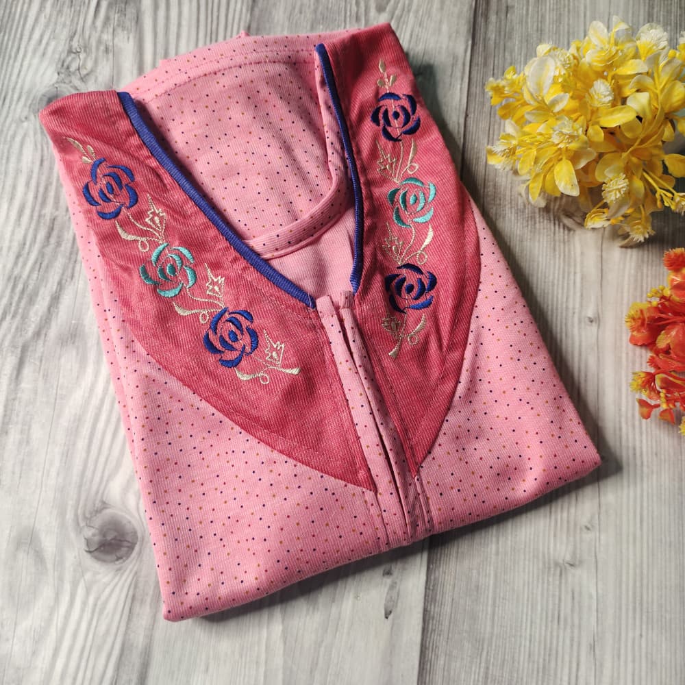Pink Plus Size 3XL - 4XL Size Hosiery Nighty for Women