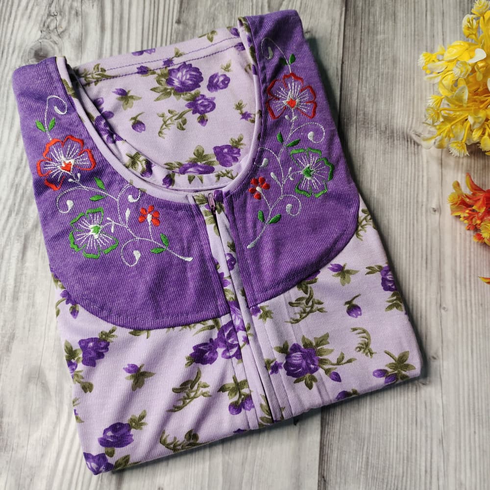 Purple Plus Size 3XL - 4XL Size Hosiery Nighty for Women