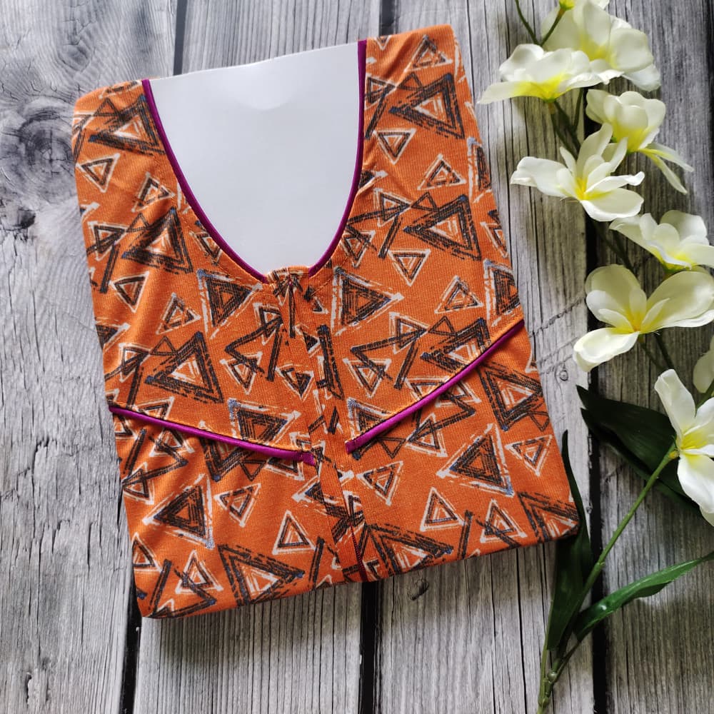 Orange Hosiery Nighty for Women