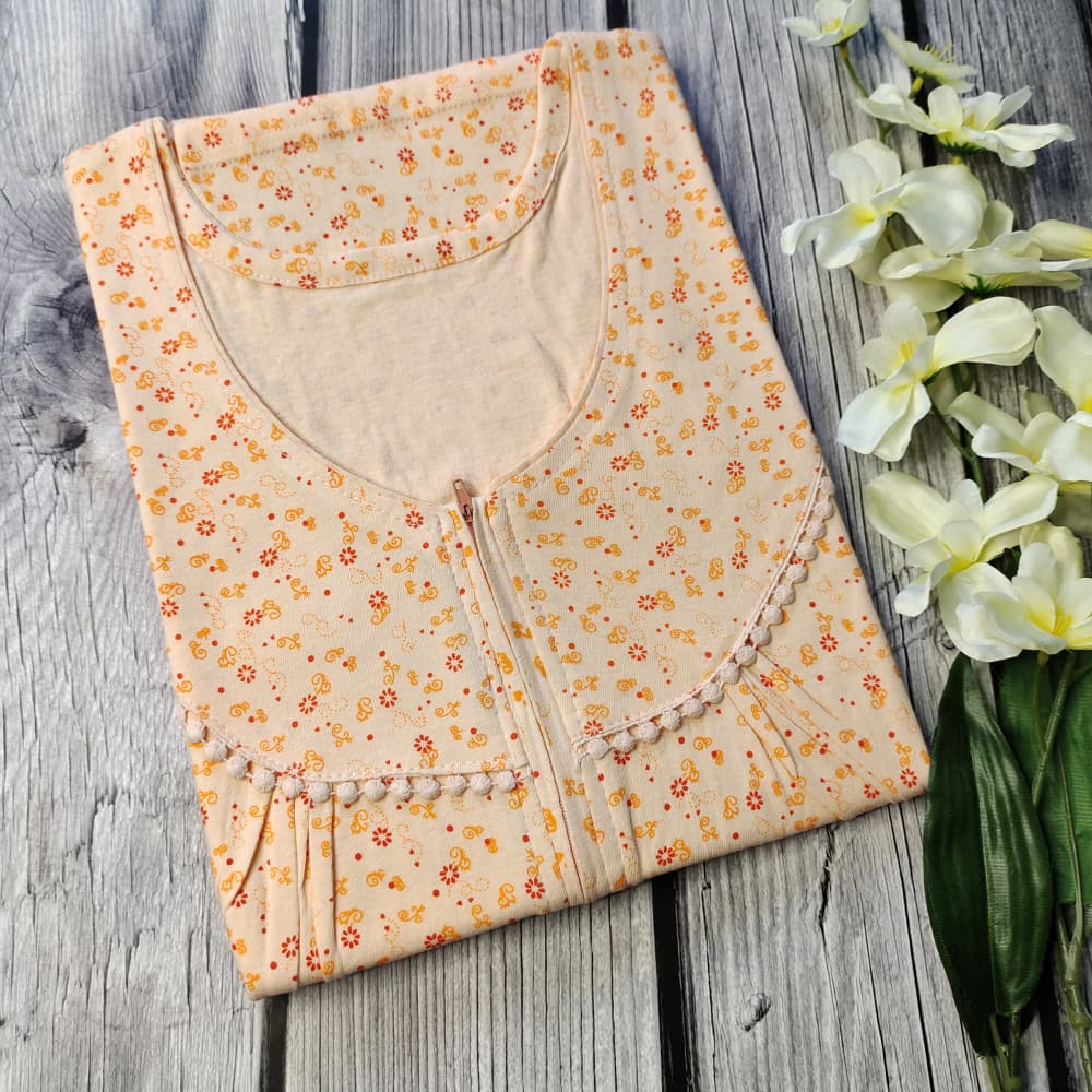 Orange Modal Fabric Nighty for Women