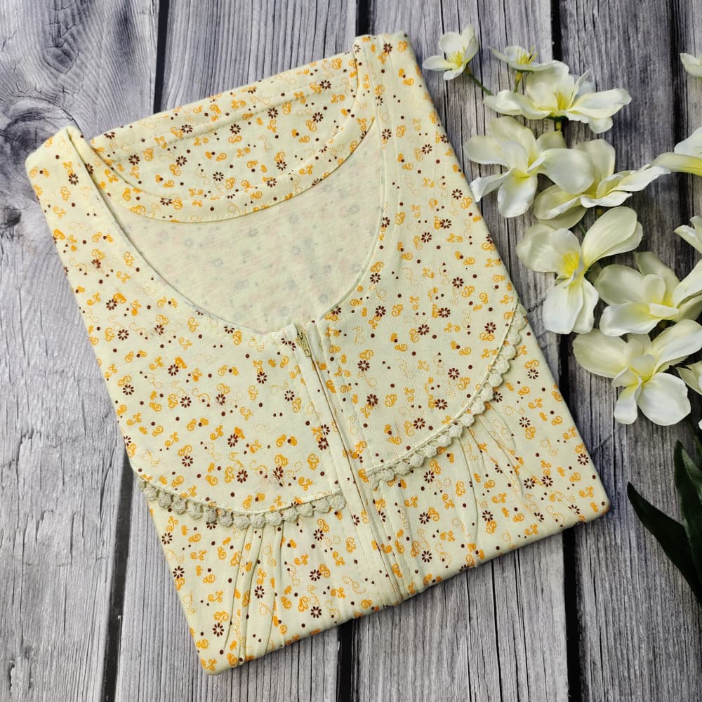 yellow Modal Fabric Nighty for Women