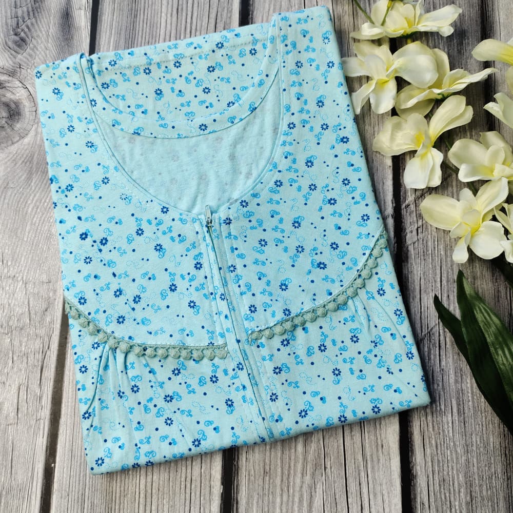 Blue Modal Fabric Nighty for Women
