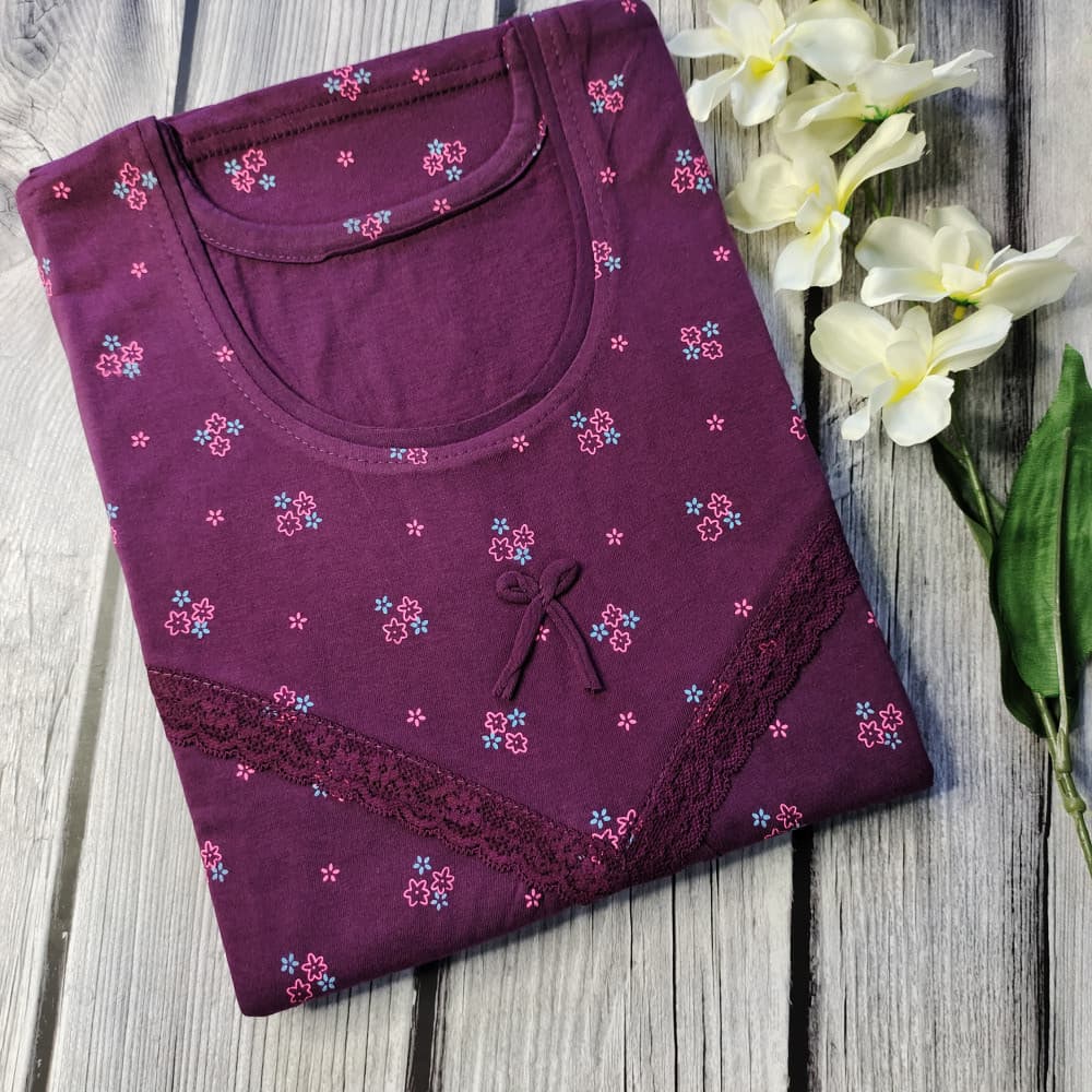 Purple Modal Fabric Nighty for Women