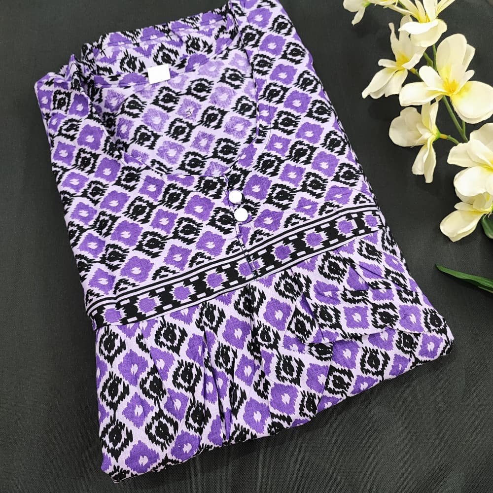 Purple 5XL Plus Size Pure cotton Nighty