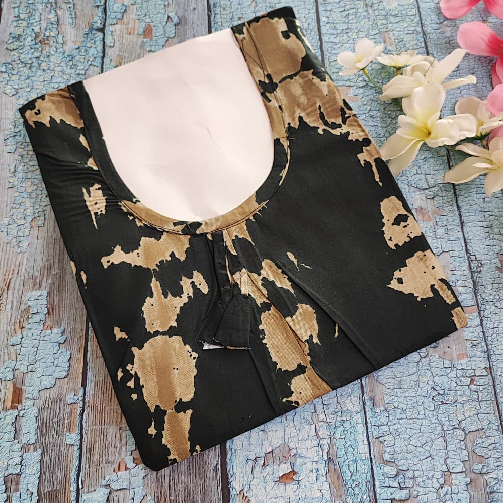 Beige 5XL-7XL Plus size Cotton Nighty with Beautiful Prints