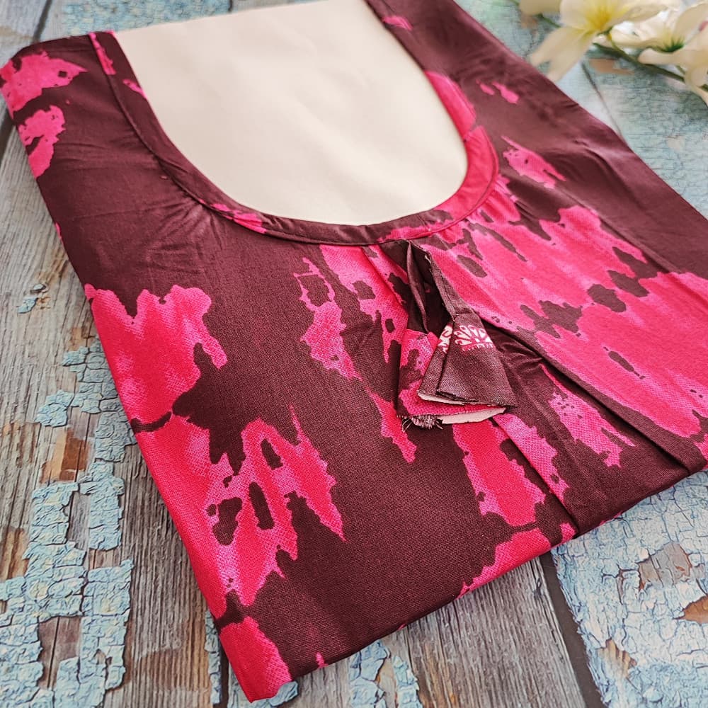Magenta 5XL-7XL Plus size Cotton Nighty with Beautiful Prints