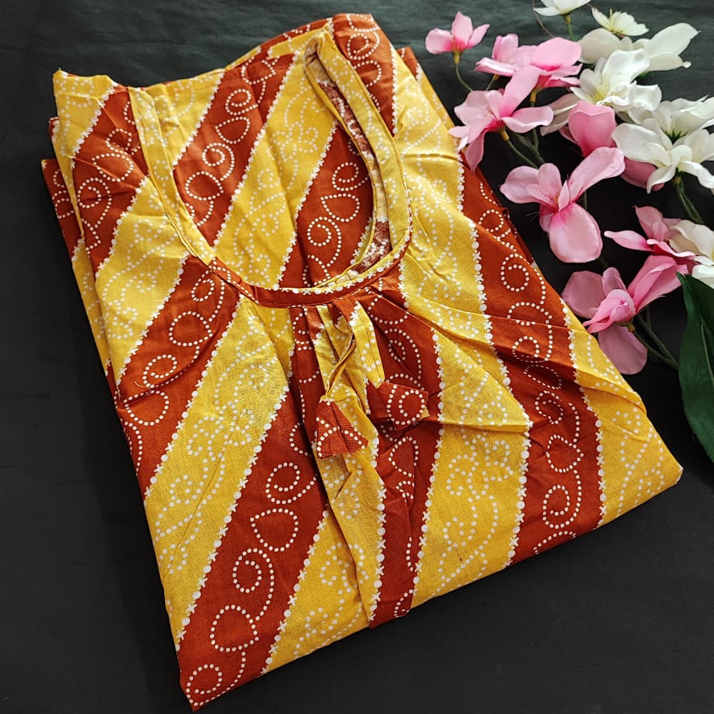 yellow 5XL-7XL Plus size Cotton Nighty with Beautiful Prints