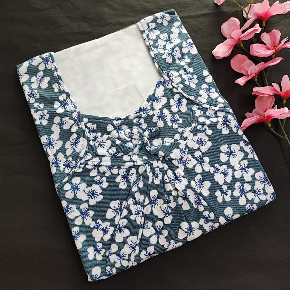 Grey Beautiful Printed Hosiery Nighty
