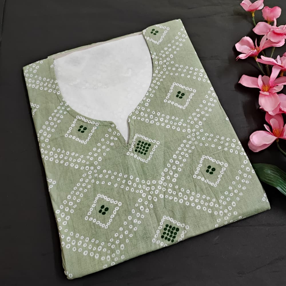 Green Kaftan Nighty Pure Cotton