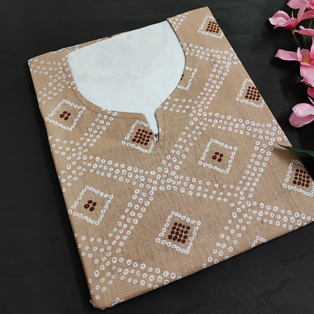 Beige Kaftan Nighty Pure Cotton