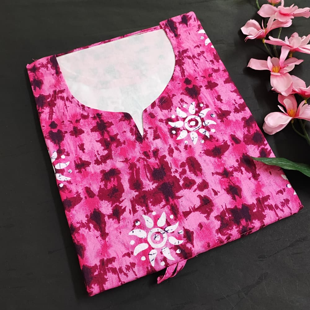 Pink Kaftan Nighty Pure Cotton