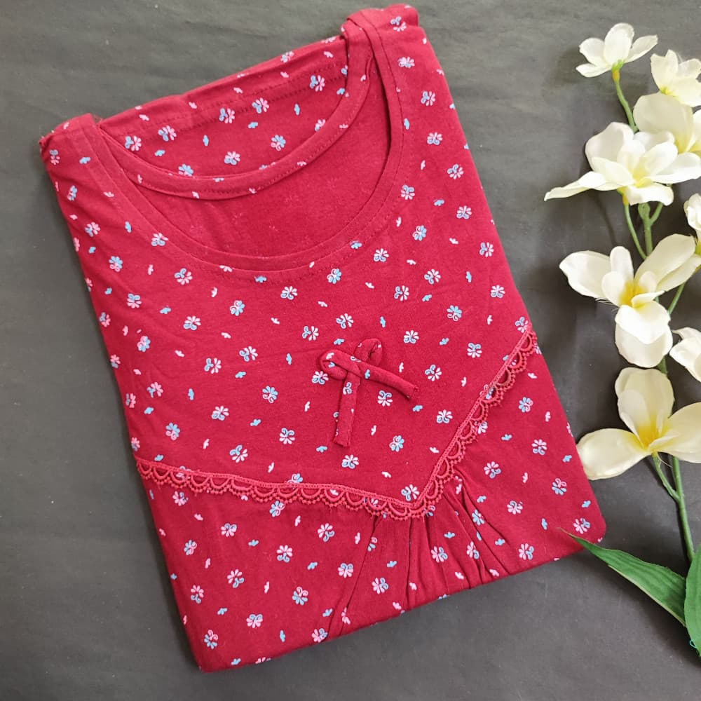 Maroon Beautiful & Comfortable Modal Fabric Nighty