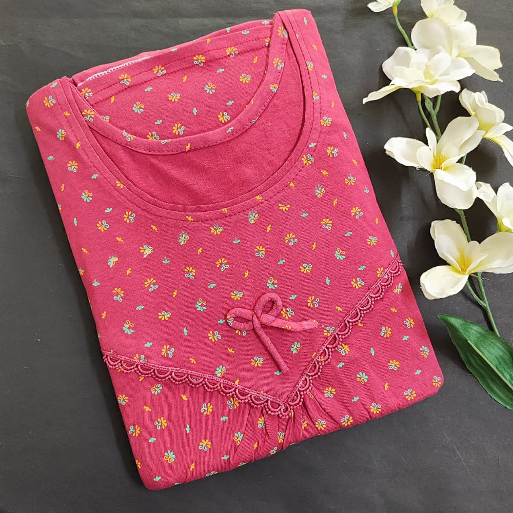 Indian Red Beautiful & Comfortable Modal Fabric Nighty