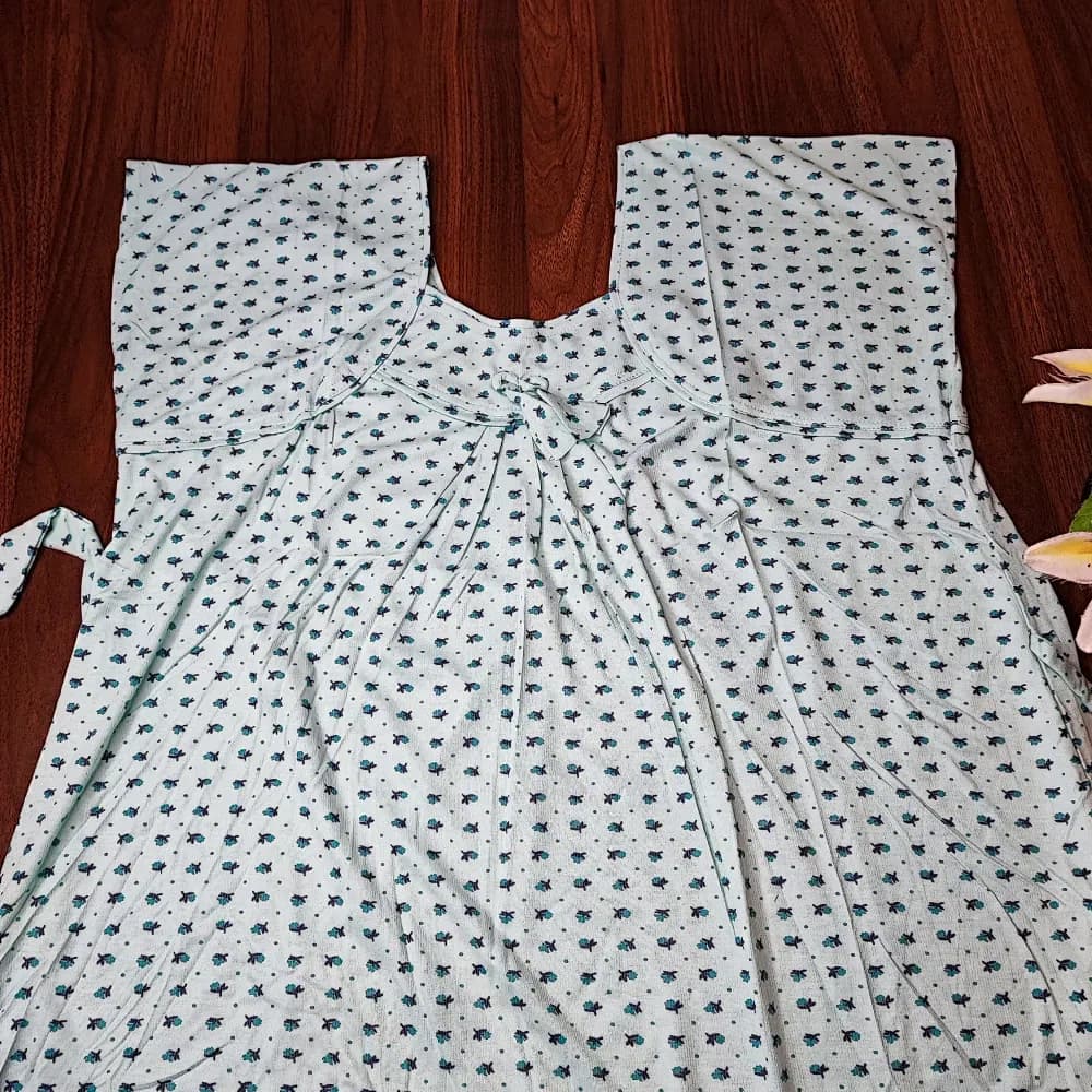 Light blue Plus size Hosiery Nighty for Women