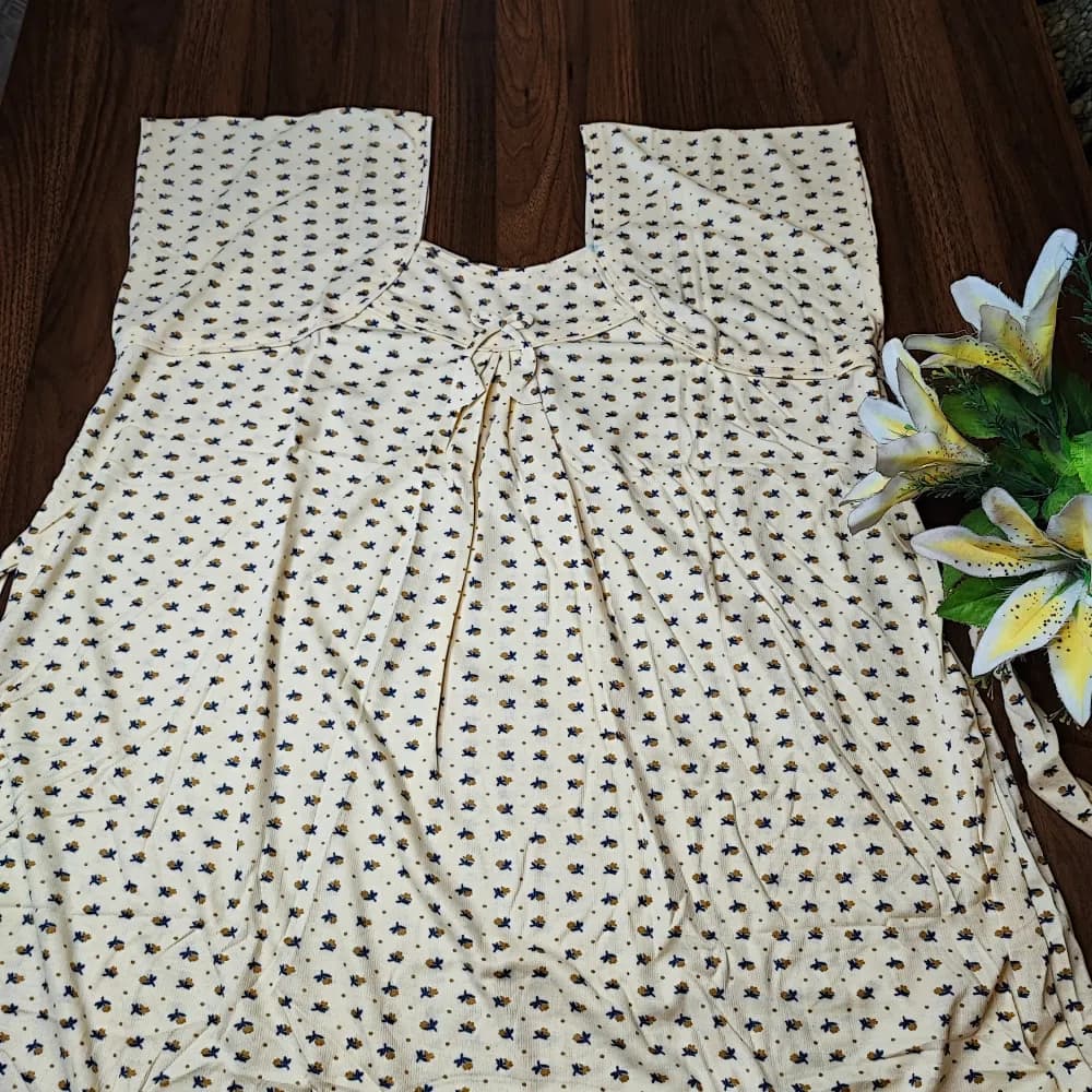 Light Yellow Plus size Hosiery Nighty for Women