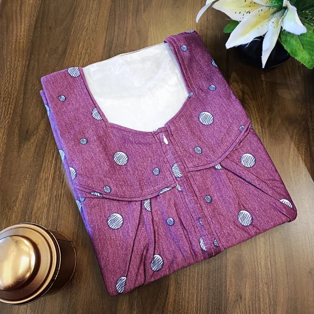 Purple Plus size Hosiery Nighty for Women