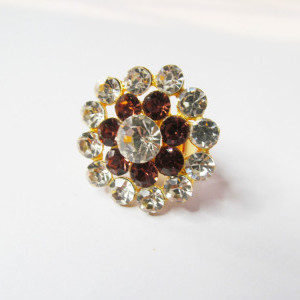 Mauve color Fashion Jewellery - Women's Gold Plated Diamond Cocktail Ring