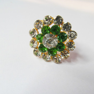 Light Green color Fashion Jewellery - Women's Gold Plated Diamond Cocktail Ring