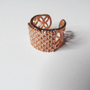 Rose Gold color Fashion Jewellery - Girls/ Women's A D Finger Ring