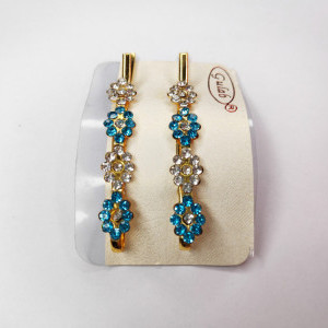 Blue color Accessories - Party wear hair Clips Diamond Bobby Pins