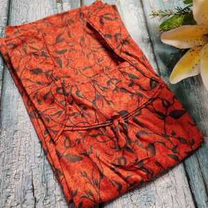 Rust color Nightwear - Hosiery cotton Printed Nighty for Ladies