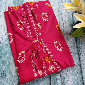 Magenta color Nightwear - Batik Cotton Printed Nighty for women