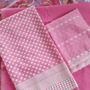 Pink color Unstitched Suits - Casual Wear Suit