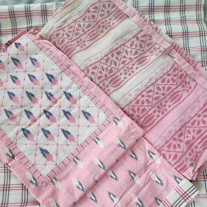 Pink color Unstitched Suits - Casual Wear Suit