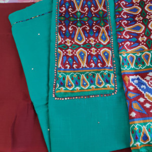 Turquoise color Unstitched Suits - Casual/ Festive Wear Suit