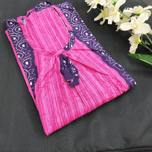 Magenta color Nightwear - 2XL Cotton Batik Print Nighty