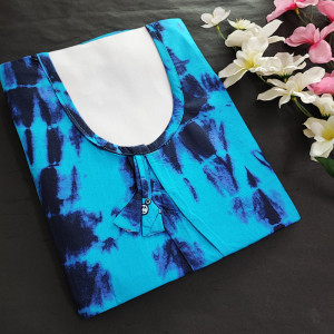 Blue color Nightwear - 5XL-7XL Plus size Cotton Nighty with Beautiful Prints