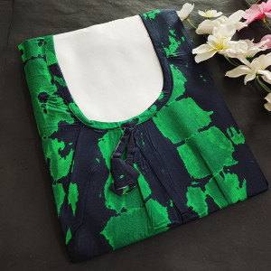 Green color Nightwear - 5XL-7XL Plus size Cotton Nighty with Beautiful Prints