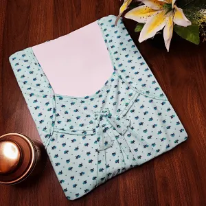 Light blue color Nightwear - Plus size Hosiery Nighty for Women 