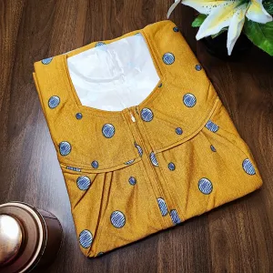 mustard color Nightwear - Plus size Hosiery Nighty for Women 