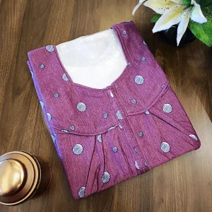 Purple color Nightwear - Plus size Hosiery Nighty for Women 